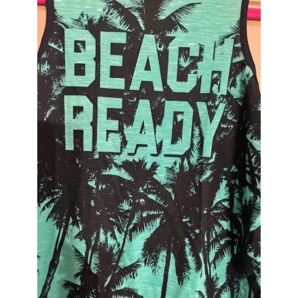Wonder Nation Kid Tough Beach Ready Graphic Crew Tank Top Size L (10-12)